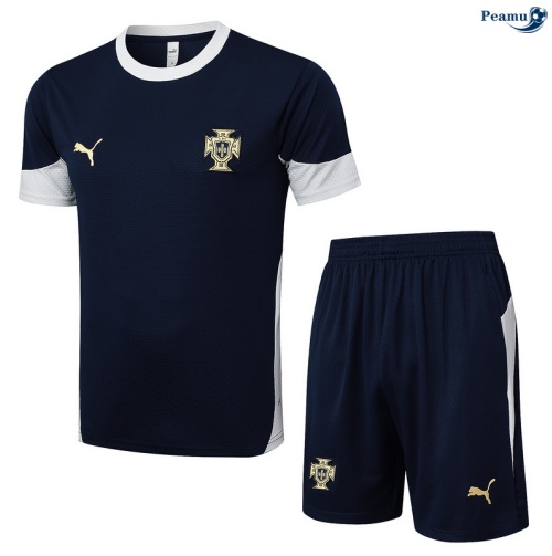 Maillot foot Kit Entrainement Portugal + Shorts Bleu Marine/Blanc 2025-2026 peamu 0381
