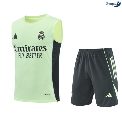 Maillot foot Kit Entrainement Real Madrid Debardeur + Shorts Vert/Bleu Marine 2025-2026 peamu 0176