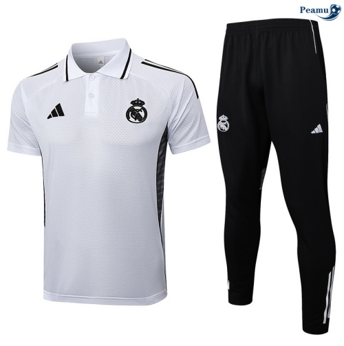 Maillot foot Kit Entrainement Real Madrid + Shorts Blanc/Noir 2025-2026 peamu 0216