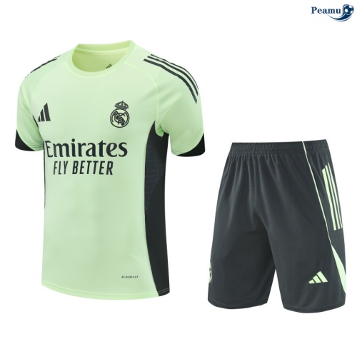 Maillot foot Kit Entrainement Real Madrid + Shorts Vert/Bleu Marine 2025-2026 peamu 0265