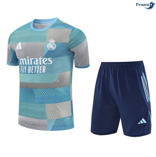 Maillot foot Kit Entrainement Real Madrid + Shorts Vert/Bleu Marine 2025-2026 peamu 0267