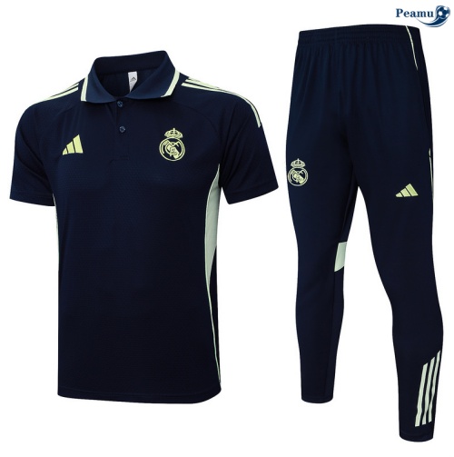 Maillot foot Kit Entrainement Real Madrid Polo + Pantalon Vert/Vert 2025-2026 peamu 0269