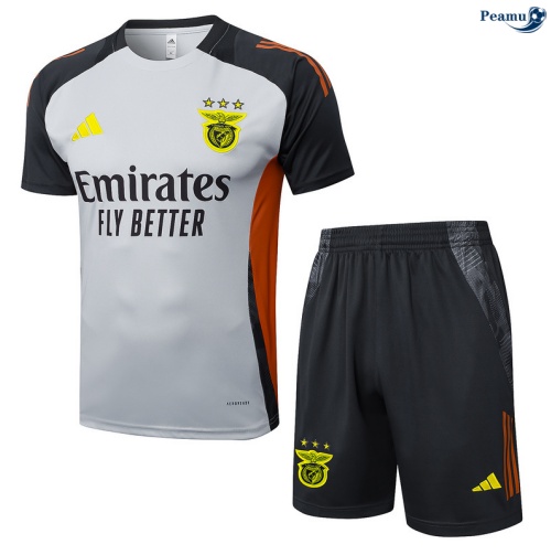 Maillot foot Kit Entrainement Benfica + Shorts Gris/Noir/Orange 2025-2026 peamu 0014