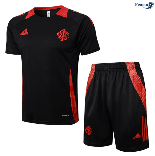 Maillot foot Kit Entrainement SC Internacional + Shorts Noir/Rouge 2025-2026 peamu 0076