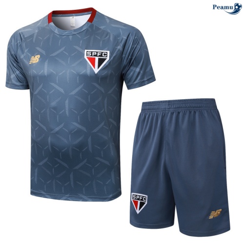 Maillot foot Kit Entrainement Sao Paulo + Shorts Gris 2025-2026 peamu 0072