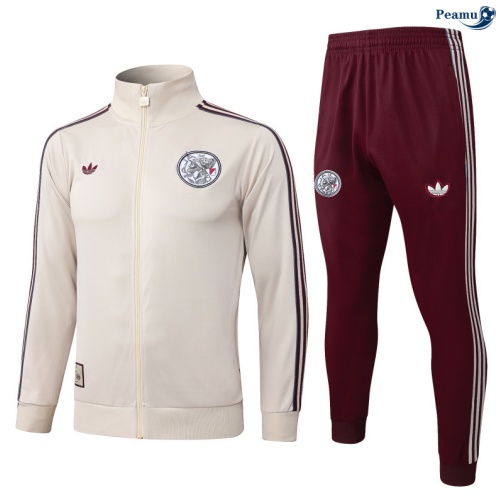 Maillot Veste Survetement Ajax Jaune 2025-2026 peamu 0449