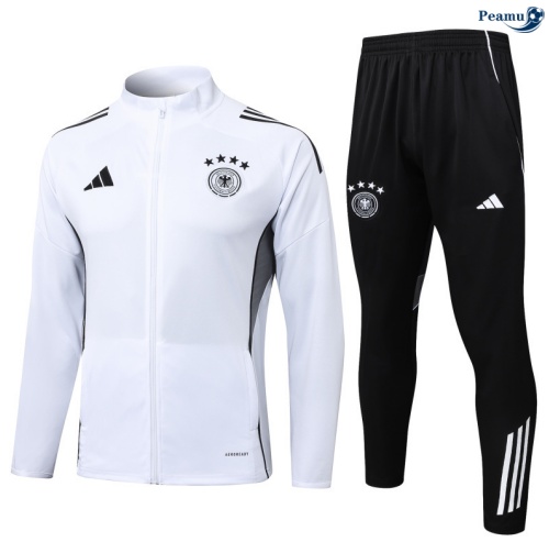 Maillot Veste Survetement Allemagne Blanc/Noir 2025-2026 peamu 0685
