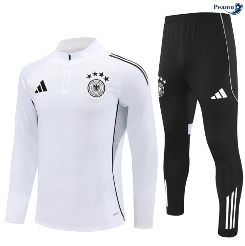 Maillot Survetement Allemagne Blanc/Noir 2025-2026 peamu 0687