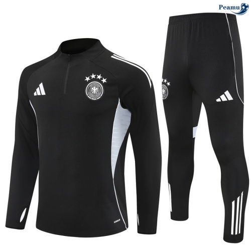 Maillot Survetement Allemagne Noir/Blanc 2025-2026 peamu 0688