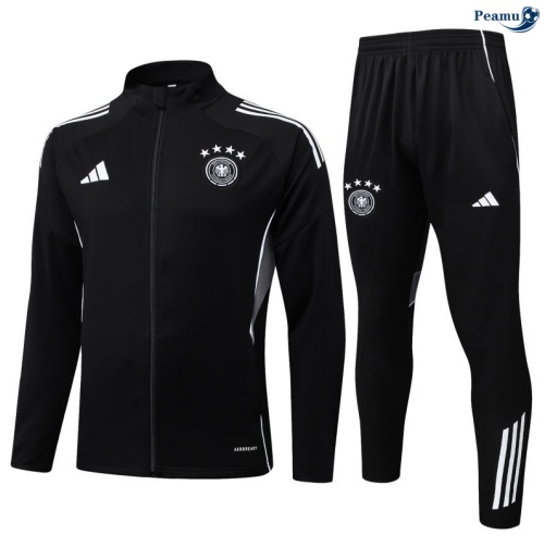 Maillot Veste Survetement Allemagne Noir/Blanc/Gris 2025-2026 peamu 0691