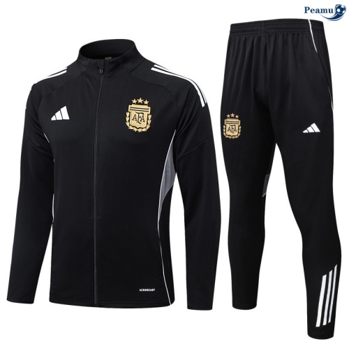 Maillot Veste Survetement Argentine Noir/Blanc 2025-2026 peamu 0695