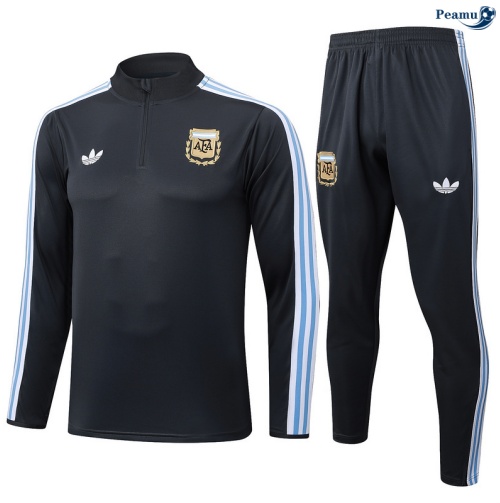 Maillot Survetement Argentine Gris foncé/Bleu/Blanc 2025-2026 peamu 0697