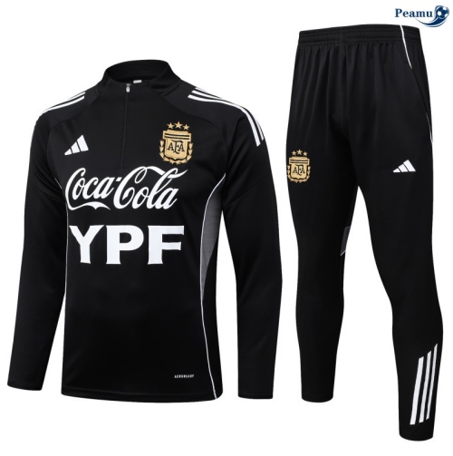 Maillot Survetement Argentine Enfant Noir/Blanc 2025-2026 peamu 0928