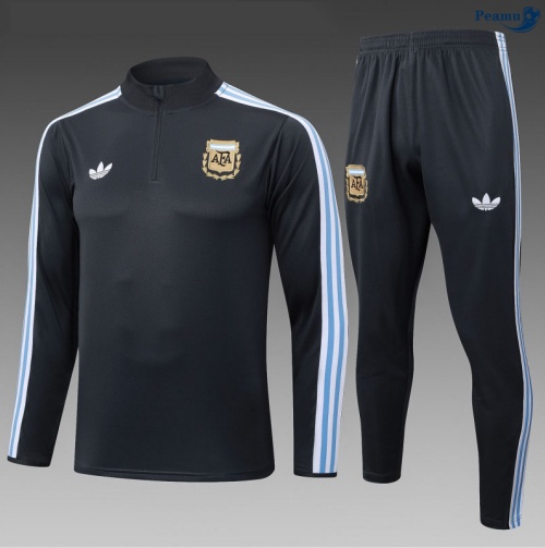 Maillot Survetement Argentine Enfant Gris foncé/Bleu/Blanc 2025-2026 peamu 0929