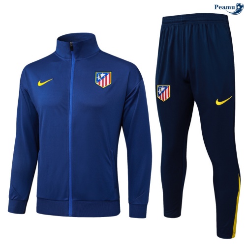 Maillot Veste Survetement Atletico Madrid Bleu Marine/Jaune 2025-2026 peamu 0526