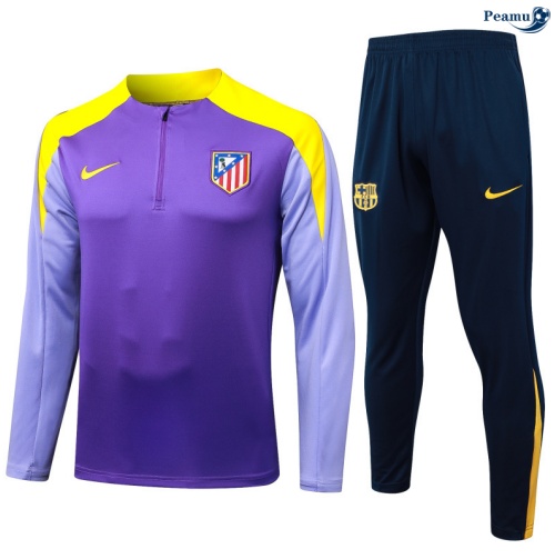Maillot Survetement Atletico Madrid violet/Jaune 2025-2026 peamu 0531