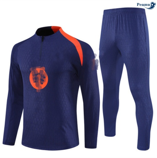 Maillot Survetement Barcelone Bleu Marine/Orange 2025-2026 peamu 0536