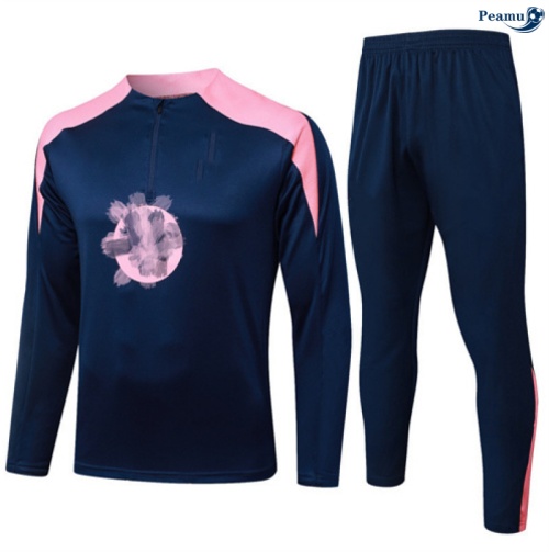 Maillot Survetement Barcelone Bleu Marine/Rose 2025-2026 peamu 0537