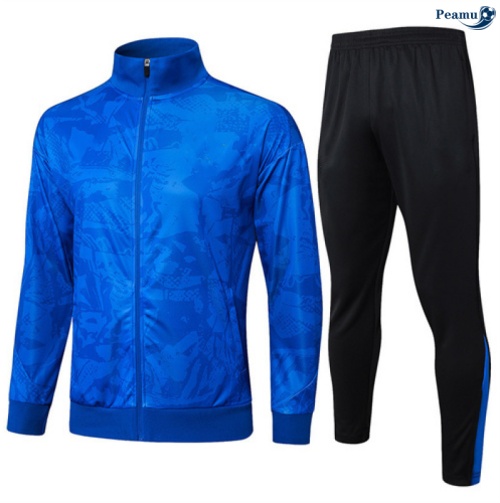 Maillot Veste Survetement Barcelone Bleu/Noir 2025-2026 peamu 0539
