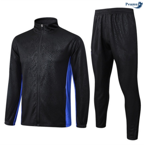 Maillot Veste Survetement Barcelone Noir/Bleu 2025-2026 peamu 0546