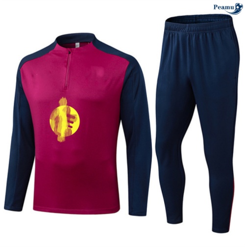 Maillot Survetement Barcelone Rouge/Bleu Marine 2025-2026 peamu 0553