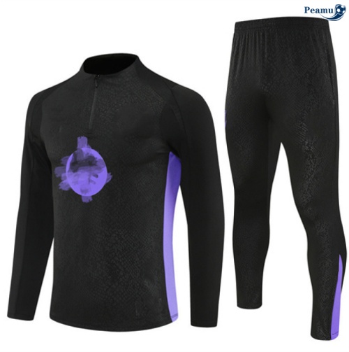 Maillot Survetement Barcelone Enfant Noir/Violet 2025-2026 peamu 0810