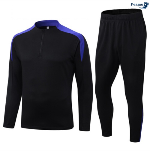 Maillot Survetement Barcelone Enfant Noir/Violet 2025-2026 peamu 0812