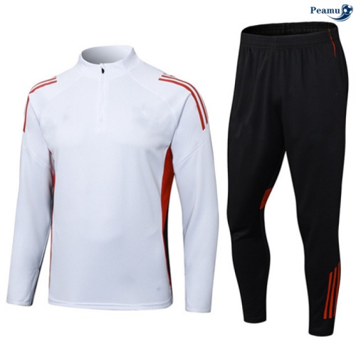 Maillot Survetement Bayern Munich Blanc/Noir/Rouge 2025-2026 peamu 0500