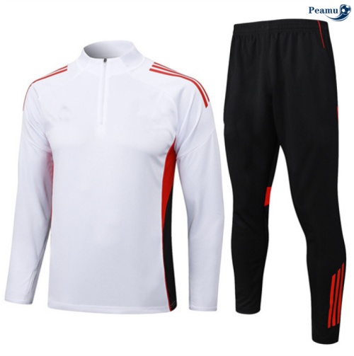 Maillot Survetement Bayern Munich Blanc/Noir/Rouge 2025-2026 peamu 0502