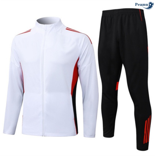Maillot Veste Survetement Bayern Munich Blanc/Rouge/Noir 2025-2026 peamu 0504