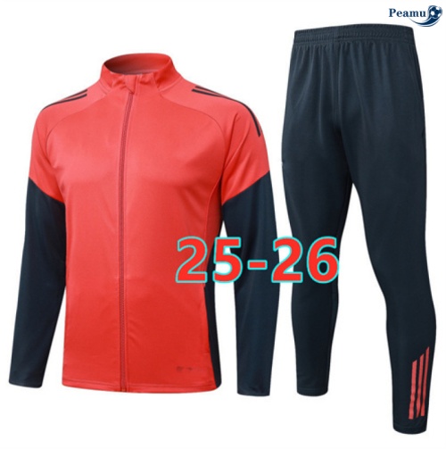 Maillot Veste Survetement Bayern Munich Orange/Rouge/Noir 2025-2026 peamu 0507