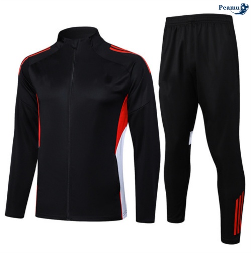 Maillot Veste Survetement Bayern Munich Noir/Rouge/Blanc 2025-2026 peamu 0512