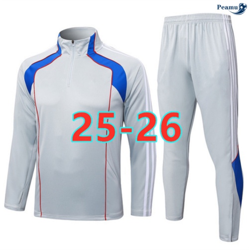 Maillot Survetement Bayern Munich Gris/Bleu 2025-2026 peamu 0517