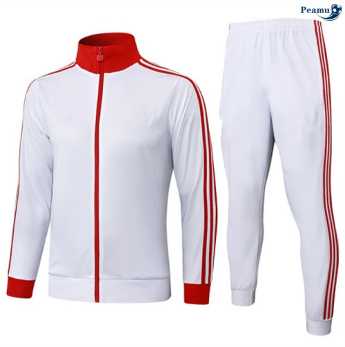 Maillot Veste Survetement Bayern Munich Enfant Blanc/Rouge 2025-2026 peamu 0782