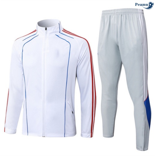 Maillot Veste Survetement Bayern Munich Enfant Blanc/Gris/Rouge/Bleu 2025-2026 peamu 0784