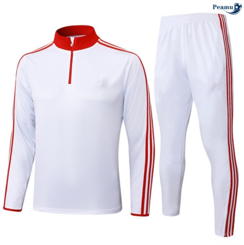 Maillot Survetement Bayern Munich Enfant Blanc/Rouge 2025-2026 peamu 0785
