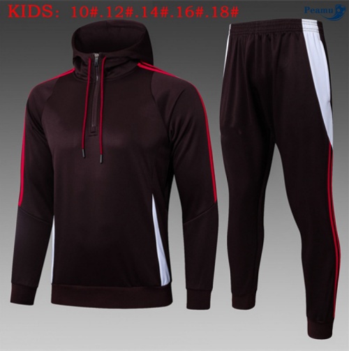 Maillot Sweatshirt à capuche Bayern Munich Enfant Rouge/brun/Blanc 2025-2026 peamu 0792