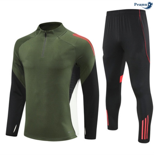 Maillot Survetement Bayern Munich Enfant Vert/Noir/Rouge 2025-2026 peamu 0793