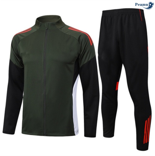 Maillot Veste Survetement Bayern Munich Enfant Vert/Rouge 2025-2026 peamu 0798