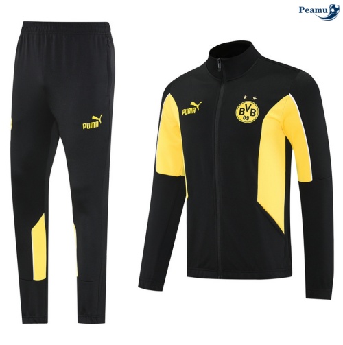 Maillot Veste Survetement Borussia Dortmund Noir/Jaune 2025-2026 peamu 0524
