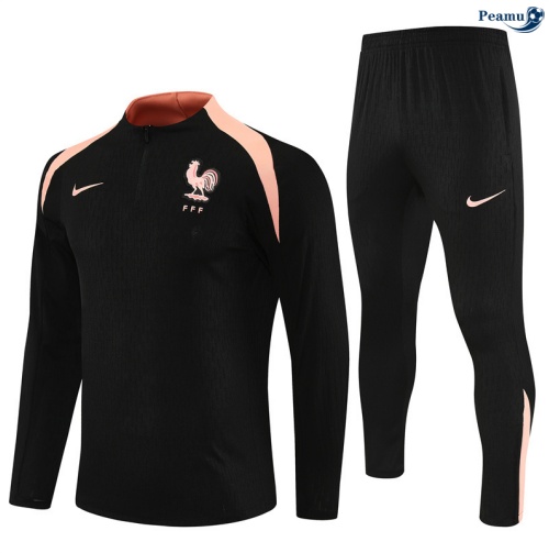 Maillot Survetement France Noir/Rose 2025-2026 peamu 0706