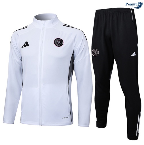 Maillot Veste Survetement Inter Miami Blanc/Noir 2025-2026 peamu 0481