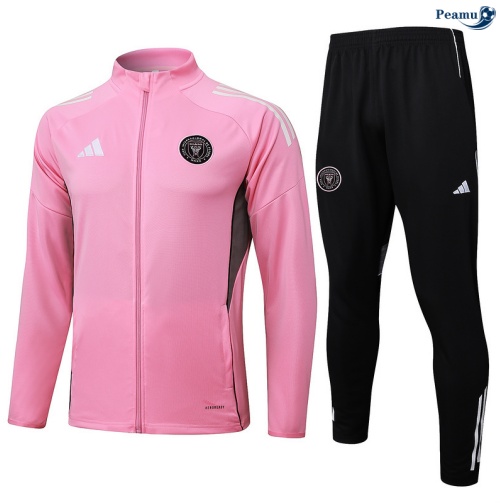 Maillot Veste Survetement Inter Miami Rose/Noir 2025-2026 peamu 0485