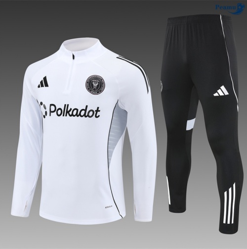 Maillot Survetement Inter Miami Enfant Blanc/Noir 2025-2026 peamu 0767