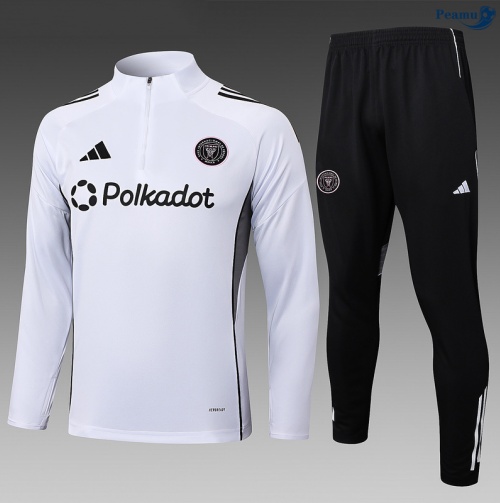 Maillot Survetement Inter Miami Enfant Blanc/Noir 2025-2026 peamu 0768