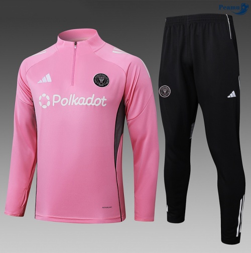 Maillot Survetement Inter Miami Enfant Rose/Noir 2025-2026 peamu 0770