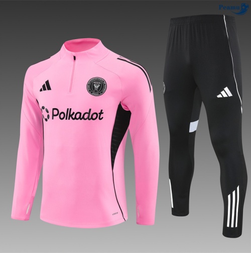 Maillot Survetement Inter Miami Enfant Rose/Noir/Blanc 2025-2026 peamu 0772