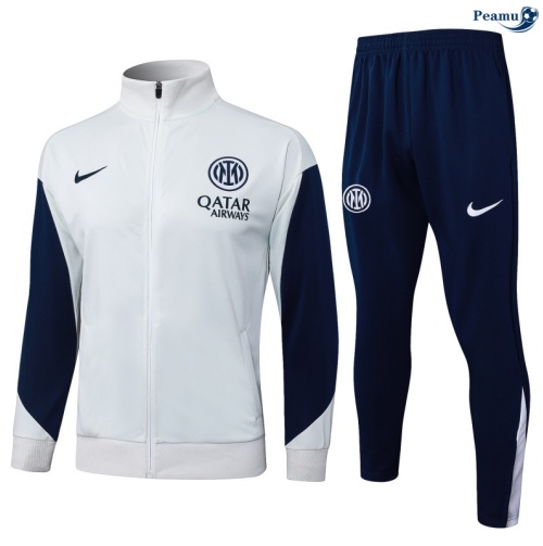 Maillot Veste Survetement Inter Milan Blanc/Bleu Marine 2025-2026 peamu 0735
