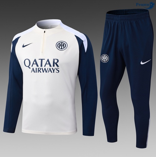 Maillot Survetement Inter Milan Enfant Blanc/Bleu Marine 2025-2026 peamu 0950