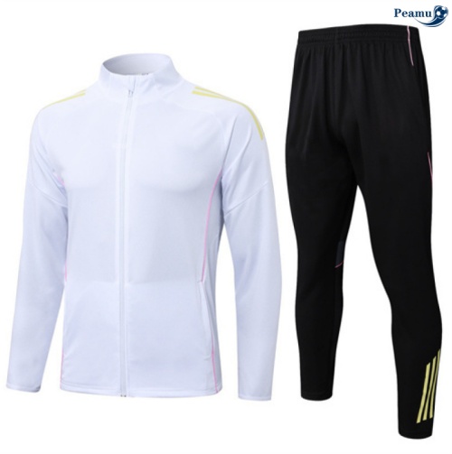 Maillot Veste Survetement Juventus Blanc/Jaune/Noir 2025-2026 peamu 0741